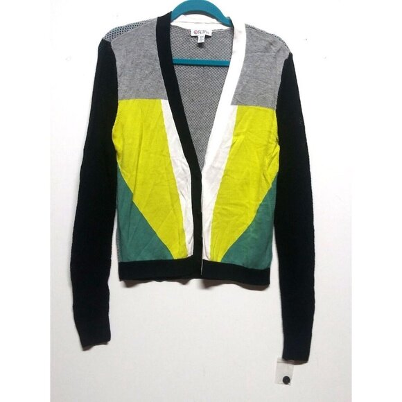 Peter Pilotto Women Cardigan Sweater M Colorblock Multicolor Cotton Blend button - Picture 2 of 8